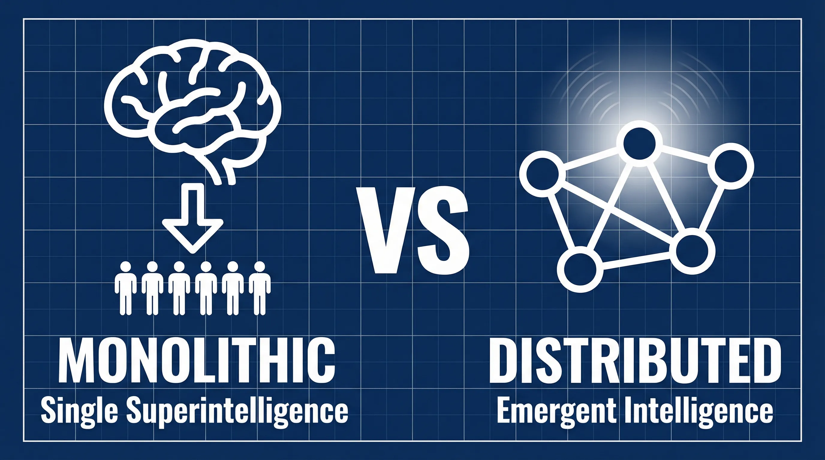 Single Superintelligence vs Distributed Agent Emergence