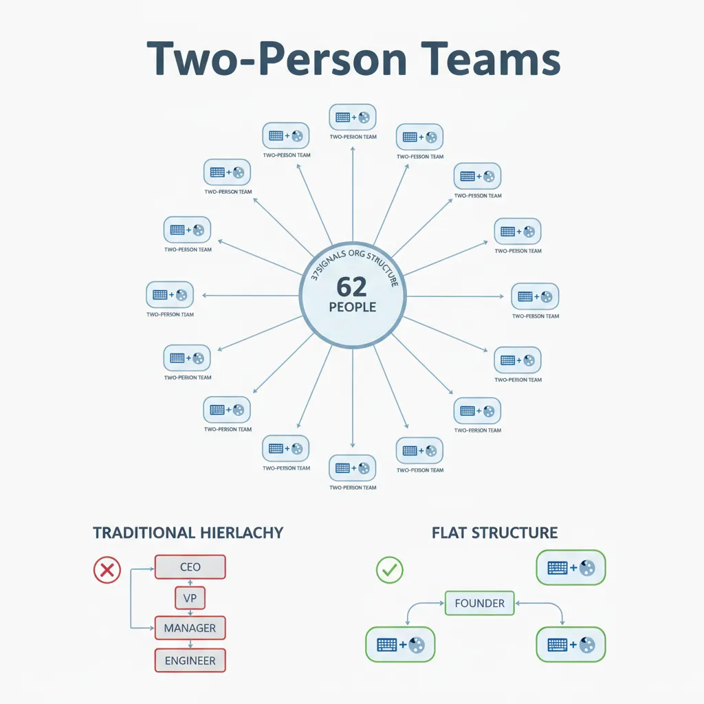 62-person team and two-person group organizational structure