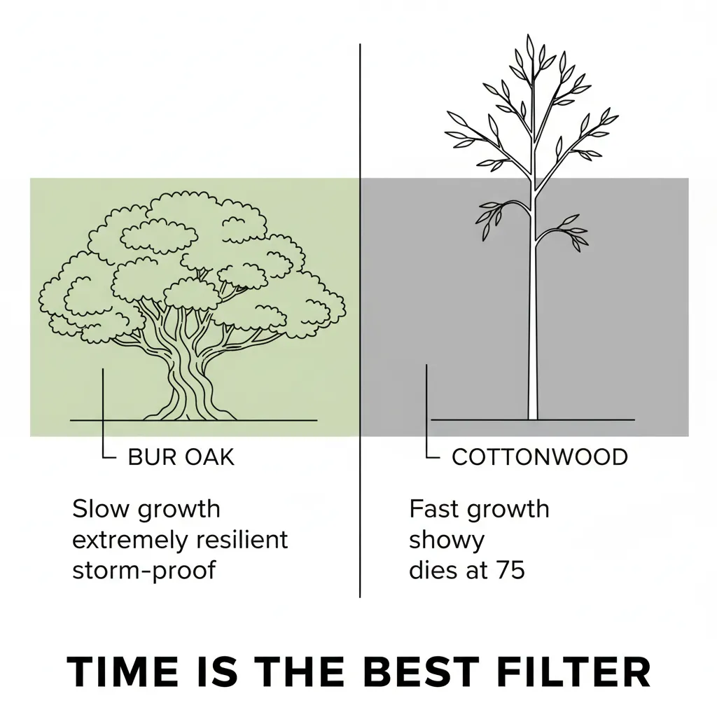Time filter — bur oak vs. cottonwood