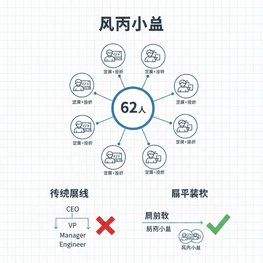 62 人团队与两人小组的组织结构