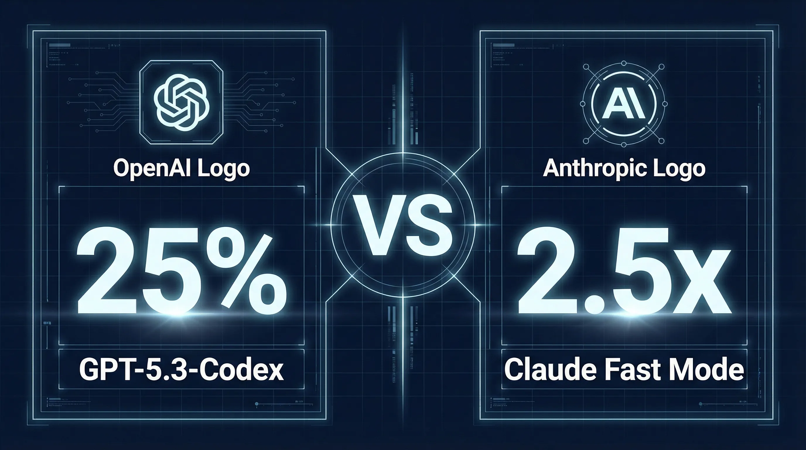 GPT-5.3-Codex 25% vs Claude Fast Mode 2.5x 速度对比