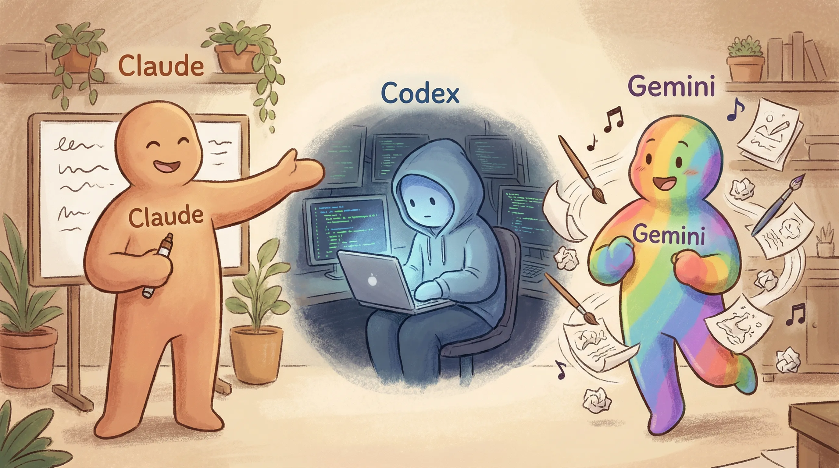 AI 角色性格图谱：Claude、Codex、Gemini 的团队协作