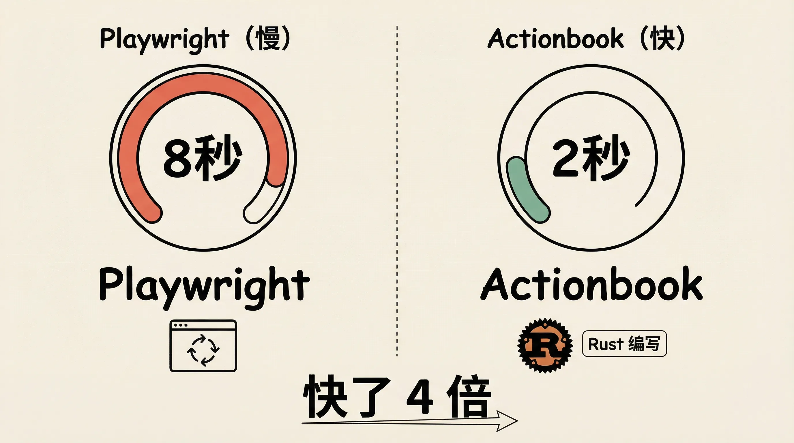 Actionbook vs Playwright 速度对比：2 秒 vs 8 秒，快了 4 倍
